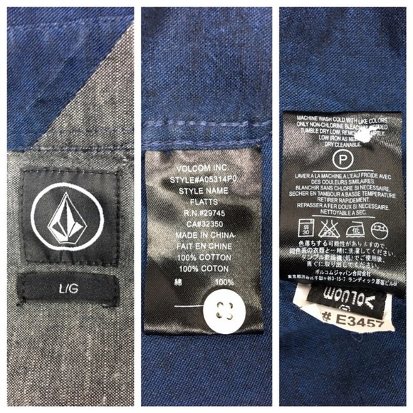 Volcom Chambray Long Sleeve Size Large - Picture 8 of 8